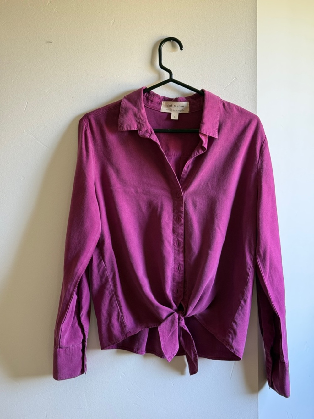 cloth & stone Magenta Tie-Front Button Down Shirt